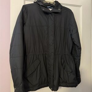 Columbia Woman’s Black Hooded Jacket Size medium